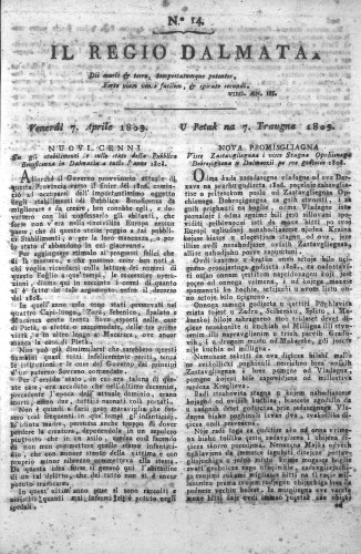 Il Regio Dalmata. : 14(1809)