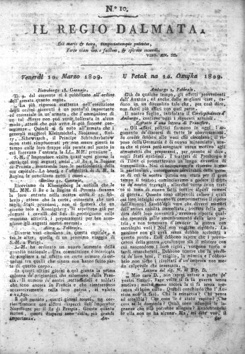 Il Regio Dalmata. : 10(1809)