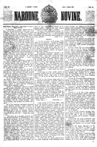 Narodne novine : 16,50(1850) / učrednik Ljudevit Gaj.