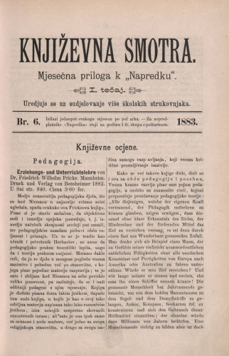 Književna smotra : mjesečna priloga k 