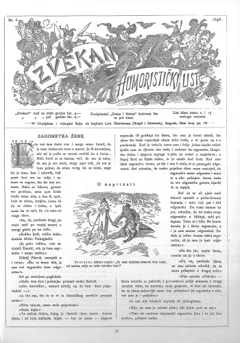 Zvekan : humoristički list : 9,8(1898) / odgovorni urednik Vojko Vezmar.