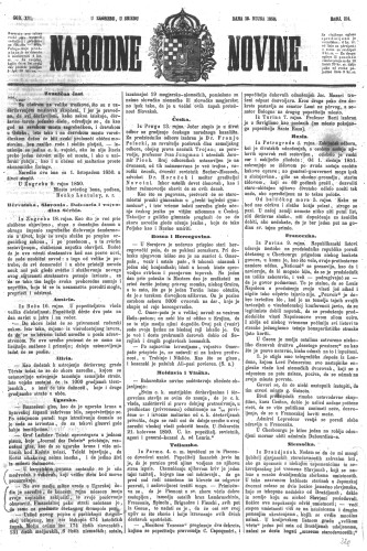 Narodne novine : 16,214(1850) / učrednik Ljudevit Gaj.