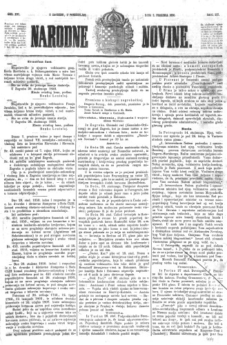 Narodne novine : 16,277(1850) / učrednik Ljudevit Gaj.