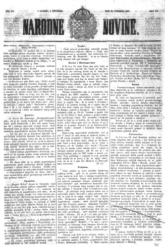 Narodne novine : 16,274(1850) / učrednik Ljudevit Gaj.