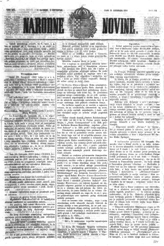 Narodne novine : 16,251(1850) / učrednik Ljudevit Gaj.