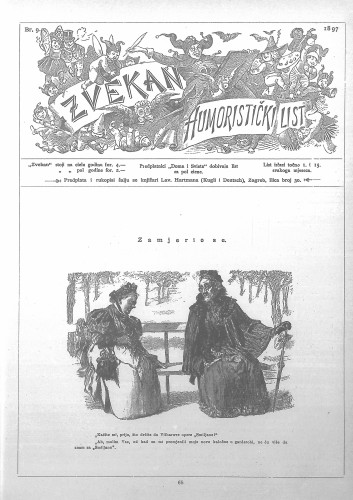 Zvekan : humoristički list : 8,9(1897) / odgovorni urednik August Šek.