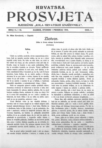 Hrvatska prosvjeta : mjesečnik : 11-12(1914) / urednik Petar Grgec.