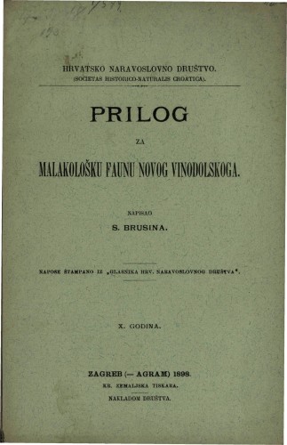 Prilog za malakološku faunu Novog Vinodolskoga   / napisao S. Brusina.