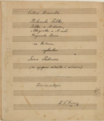 Četiri komada : Philomela Polka, Polka u A-duru, Allegretto u a-molu, Steyrische Tänze za kitaru / uglazbio Ivan Padovec.