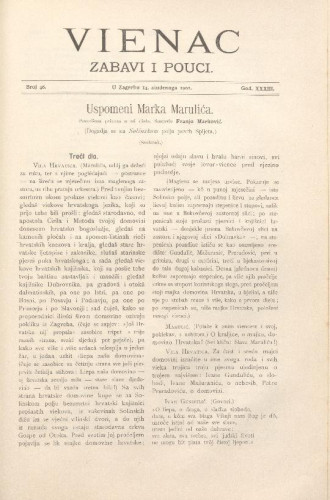 Vienac : zabavi i pouci. : 33,46(1901) / uredjuje Gjuro Arnold.