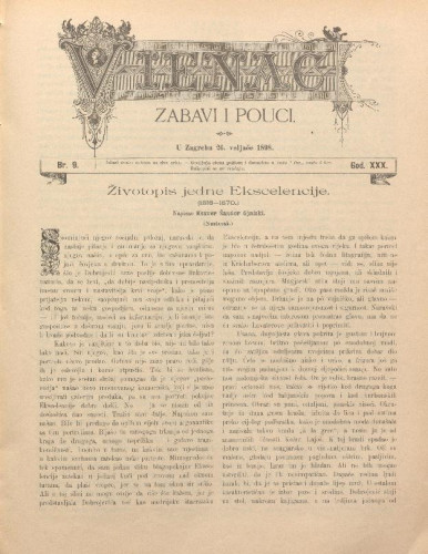 Vienac : zabavi i pouci. : 30,9(1898) / uredjuje Bartol Inhof.