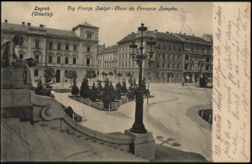 Zagreb (Croatie)   : Trg Franje Josipa = Place de François Josephe.