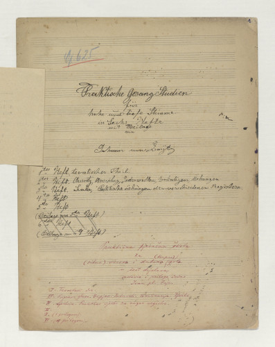 Praktische Gesang Studien : für hohe und tiefe Stimme in Sechs Hefte mit Beilage : op. 625 / von Johann von Zaijtz