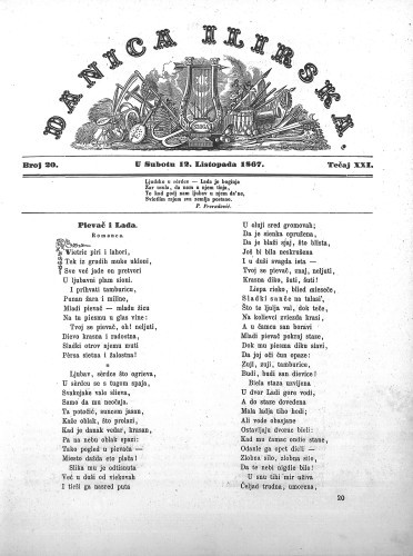 Danica ilirska : 21,20(1867)  / urednik Ljudevit Gaj.