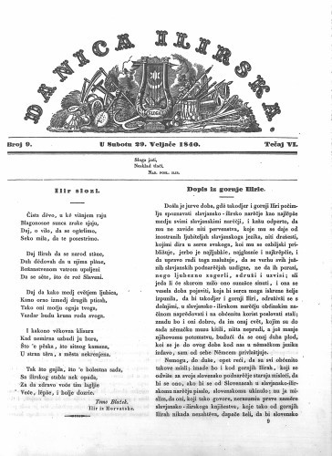Danica ilirska : 6,9(1840) / učrednik Ljudevit Gaj.