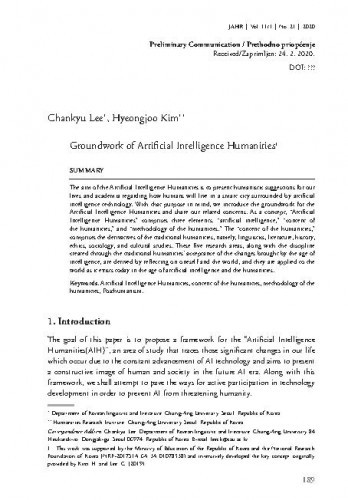 Groundwork of artificial intelligence humanities / Chankyu Lee, Hyeongjoo Kim.