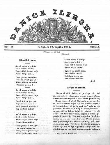 Danica ilirska : 8,12(1842) / učrednik Ljudevit Gaj.