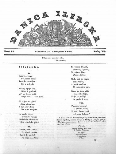 Danica ilirska : 8,42(1842) / učrednik Ljudevit Gaj.
