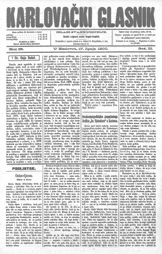 Karlovački glasnik : 2,25(1900) / odgovorni urednik Dragutin Hauptfeld.