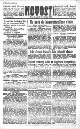 Novosti : 14,78(1920) / glavni i odgovorni urednik Lj.Z.Kara.