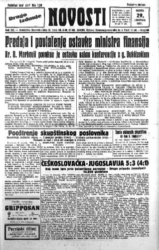 Novosti : 21,299(1927) / odgovorni urednik Aldo Mandl.