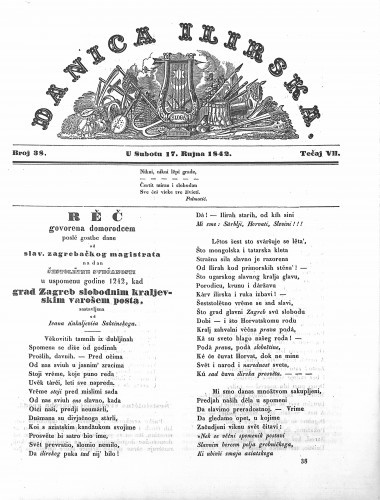 Danica ilirska : 8,38(1842) / učrednik Ljudevit Gaj.