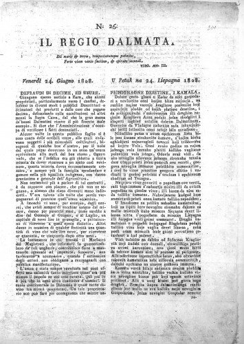 Il Regio Dalmata. : 26(1808)