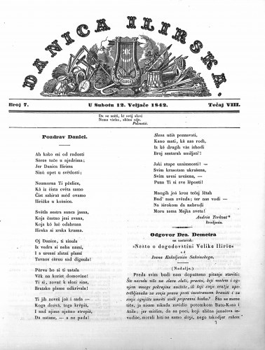 Danica ilirska : 8,7(1842) / učrednik Ljudevit Gaj.
