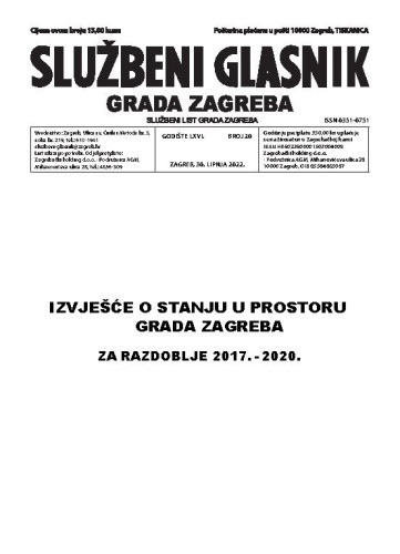 Službeni glasnik grada Zagreba : 66,20(2022)   / glavna urednica Mirjana Lichtner Kristić.