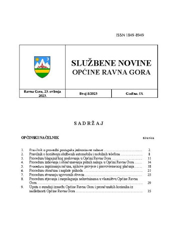 Službene novine Općine Ravna Gora  : službeno glasilo Općine Ravna Gora : 9,8(2023) / glavni urednik Mišel Šćuka.