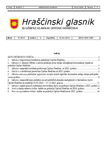 Hrašćinski glasnik : službeni glasnik Općine Hrašćina : 3,9(2024) / odgovorni urednik Ivana Čavec.