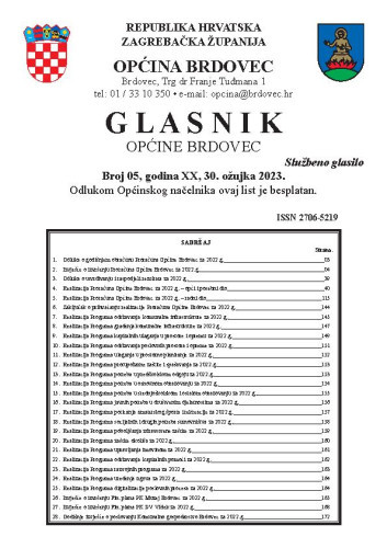 Glasnik Općine Brdovec : 20,5(2023)  / uredništvo Alen Prelec, Maja Coner i Daniel Bukovinski.