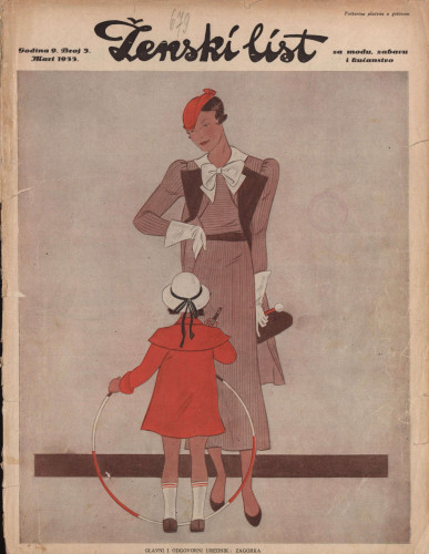 Ženski list   : za modu, zabavu i kućanstvo : 9, 3(1933)  / [glavni i odgovorni urednik [Marija Jurić] Zagorka].