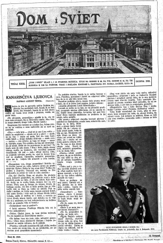 Dom i sviet  : ilustrovani list za zabavu, pouku i viesti dnevnih dogadjaja, javnom i društvenom životu, umjetnosti i znanosti, trgovini, obrtu, glazbi i kazalištu : 31,20(1918) / urednik Rudolf Kugli.
