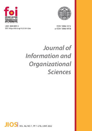 Journal of information and organizational sciences : 46,1(2022)  / editor-in-chief Nina Begičević Ređep.