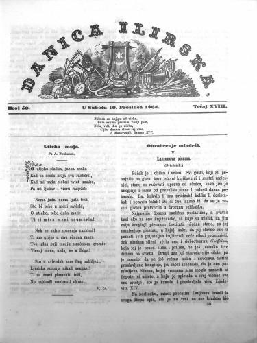 Danica ilirska : 18,50(1864)  / urednik Ljudevit Gaj.