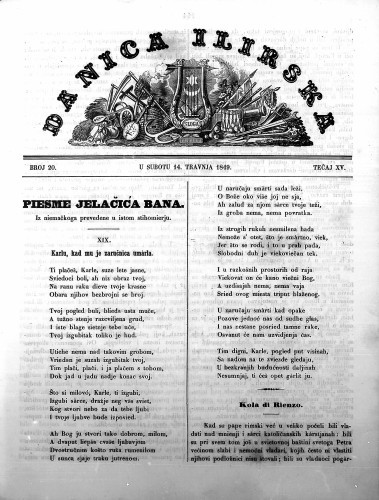 Danica ilirska : 15,20(1849)  / učrednik Ljudevit Gaj.