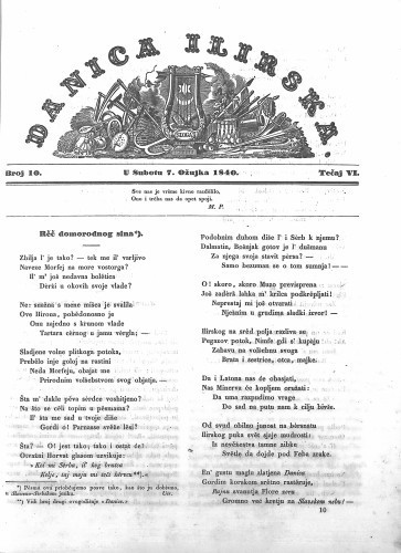 Danica ilirska : 6,10(1840) / učrednik Ljudevit Gaj.