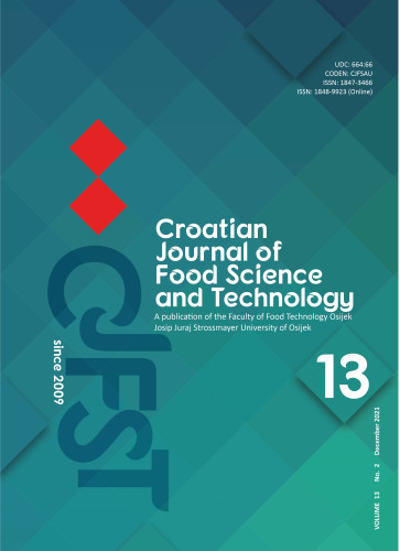 Croatian journal of food science and technology : a publication of the Faculty of Food Technology Osijek : 13,2(2021) / editor-in-chief Jurislav Babić.