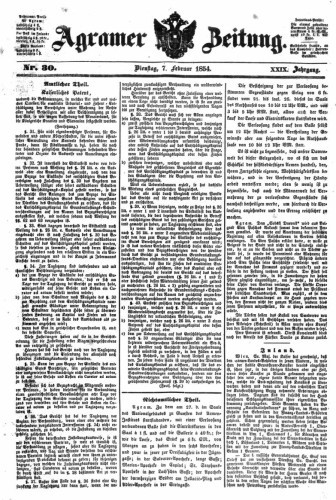 Agramer Zeitung : 29,30(1854) / für die Redaktion verantwortlich Ivan Sonvan. 