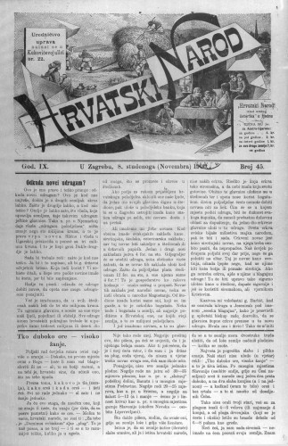 Hrvatski narod : 9,45(1900) / odgovorni urednik Ivan Ružić.