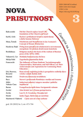 Nova prisutnost : časopis za intelektualna i duhovna pitanja : 20,3(2022) / glavna i odgovorna urednica, editor-in-chief Katica Knezović.