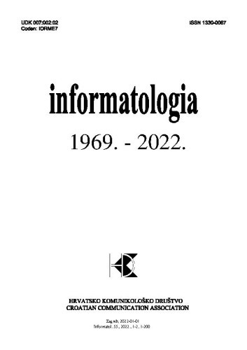 Informatologia : 55,1/2(2022)  / glavni i odgovorni urednik, editor-in-chief Mario Plenković.