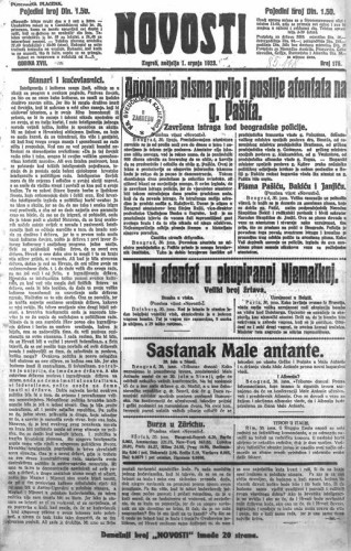 Novosti : 18,175(1923) / odgovorni urednik Lj. Z. Kara.