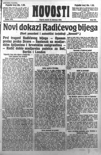 Novosti : 18,219(1923) / odgovorni urednik Lj. Z. Kara.