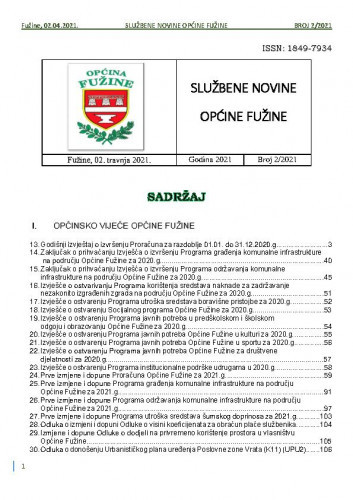 Službene novine : 2(2021) / glavni urednik Kristina Piršić.