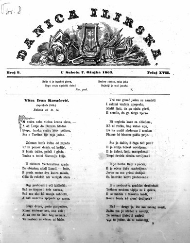 Danica ilirska : 17,9(1863)  / urednik Ljudevit Gaj.