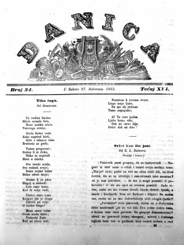 Danica : 16,34(1853)  / učrednik Ljudevit Gaj.