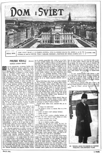 Dom i sviet  : ilustrovani list za zabavu, pouku i viesti dnevnih dogadjaja, javnom i društvenom životu, umjetnosti i znanosti, trgovini, obrtu, glazbi i kazalištu : 31,5(1918) / urednik Rudolf Kugli.