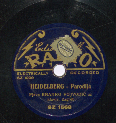 Heidelberg : parodija  / pjeva Branko Vojvodić uz klavir, Zagreb.